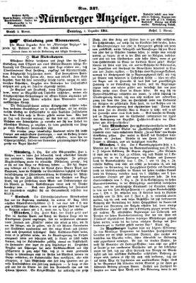 Nürnberger Anzeiger Sonntag 4. Dezember 1864