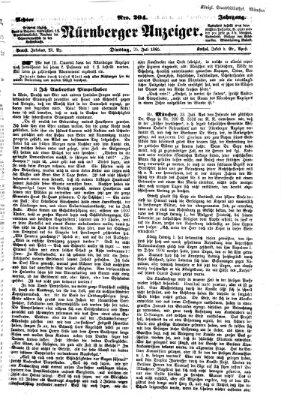 Nürnberger Anzeiger Dienstag 25. Juli 1865
