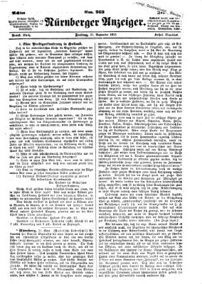 Nürnberger Anzeiger Freitag 22. September 1865