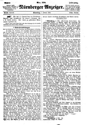 Nürnberger Anzeiger Samstag 7. Oktober 1865