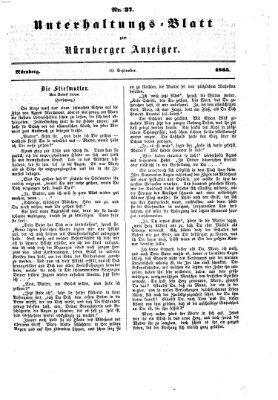 Nürnberger Anzeiger Sonntag 10. September 1865
