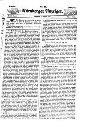 Nürnberger Anzeiger Montag 12. Februar 1866