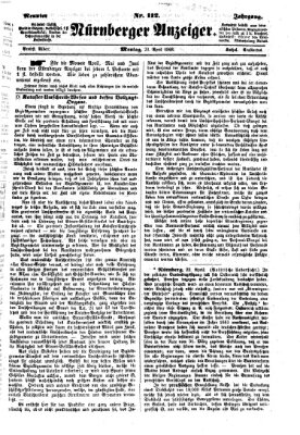 Nürnberger Anzeiger Montag 23. April 1866