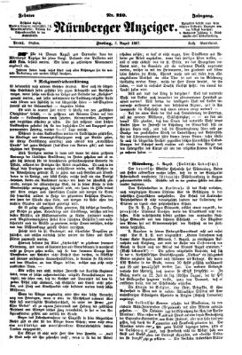 Nürnberger Anzeiger Freitag 2. August 1867