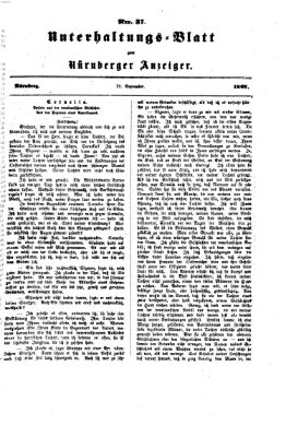 Nürnberger Anzeiger Samstag 21. September 1867