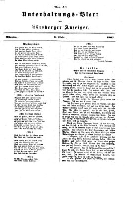 Nürnberger Anzeiger Samstag 26. Oktober 1867