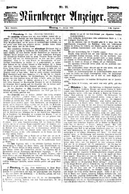Nürnberger Anzeiger Montag 11. Januar 1869