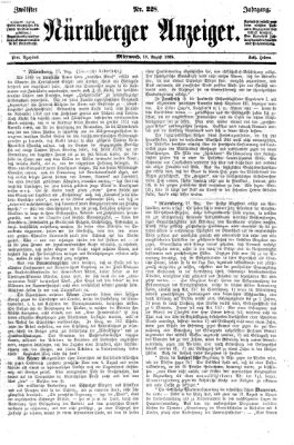 Nürnberger Anzeiger Mittwoch 18. August 1869