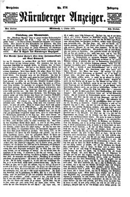 Nürnberger Anzeiger Mittwoch 5. Oktober 1870