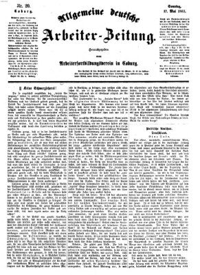 Allgemeine deutsche Arbeiter-Zeitung Sonntag 17. Mai 1863