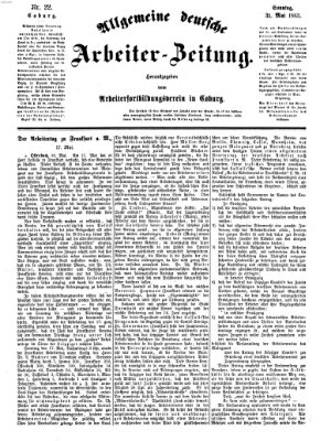 Allgemeine deutsche Arbeiter-Zeitung Sonntag 31. Mai 1863