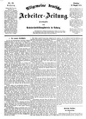 Allgemeine deutsche Arbeiter-Zeitung Sonntag 16. August 1863