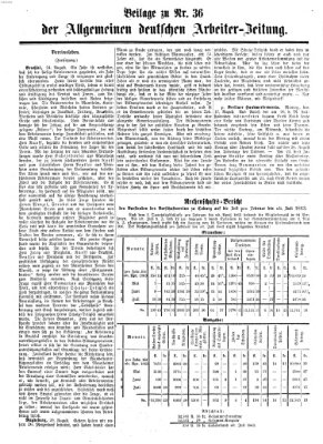 Allgemeine deutsche Arbeiter-Zeitung Sonntag 6. September 1863
