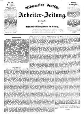 Allgemeine deutsche Arbeiter-Zeitung Sonntag 20. März 1864
