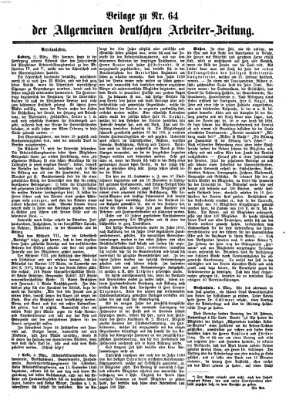 Allgemeine deutsche Arbeiter-Zeitung Sonntag 20. März 1864