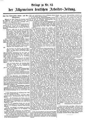 Allgemeine deutsche Arbeiter-Zeitung Sonntag 31. Juli 1864