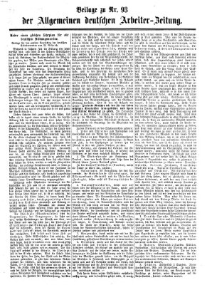 Allgemeine deutsche Arbeiter-Zeitung Sonntag 9. Oktober 1864