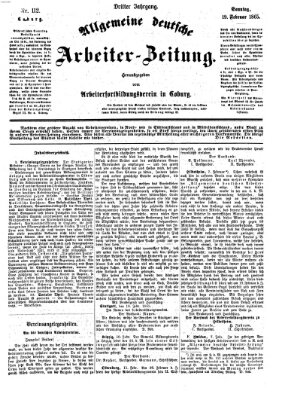 Allgemeine deutsche Arbeiter-Zeitung Sonntag 19. Februar 1865