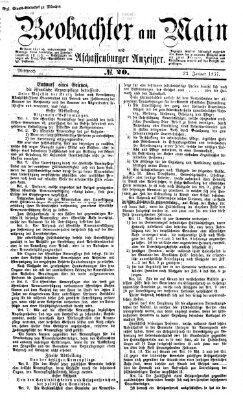 Beobachter am Main und Aschaffenburger Anzeiger Mittwoch 23. Januar 1867