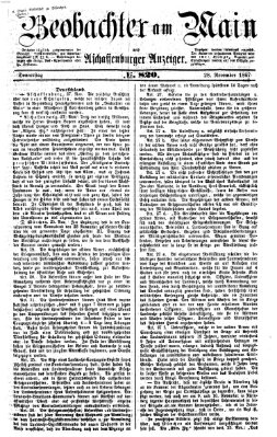 Beobachter am Main und Aschaffenburger Anzeiger Sonntag 28. November 1897