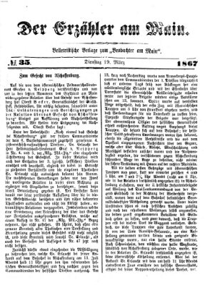 Der Erzähler am Main (Beobachter am Main und Aschaffenburger Anzeiger) Dienstag 19. März 1867