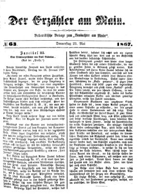 Der Erzähler am Main (Beobachter am Main und Aschaffenburger Anzeiger) Donnerstag 23. Mai 1867