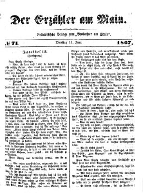 Der Erzähler am Main (Beobachter am Main und Aschaffenburger Anzeiger) Dienstag 11. Juni 1867
