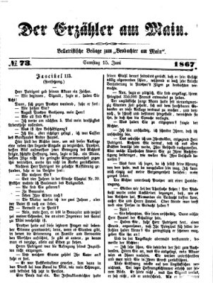 Der Erzähler am Main (Beobachter am Main und Aschaffenburger Anzeiger) Samstag 15. Juni 1867