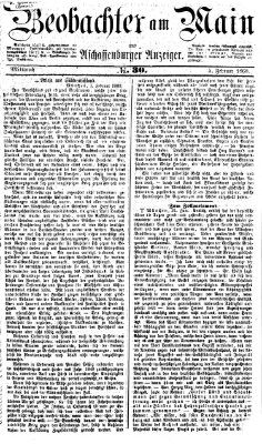 Beobachter am Main und Aschaffenburger Anzeiger Mittwoch 5. Februar 1868
