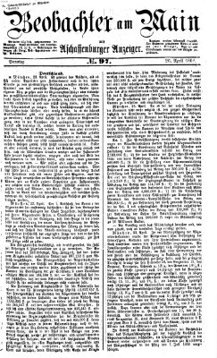 Beobachter am Main und Aschaffenburger Anzeiger Sonntag 26. April 1868