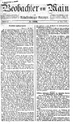 Beobachter am Main und Aschaffenburger Anzeiger Mittwoch 27. Mai 1868