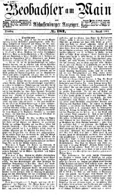 Beobachter am Main und Aschaffenburger Anzeiger Dienstag 11. August 1868