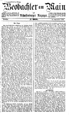 Beobachter am Main und Aschaffenburger Anzeiger Samstag 14. November 1868