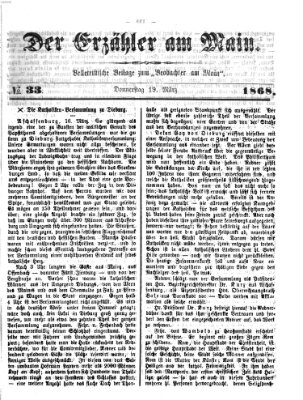 Der Erzähler am Main (Beobachter am Main und Aschaffenburger Anzeiger) Freitag 19. März 1886