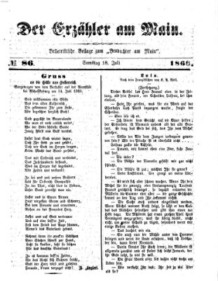 Der Erzähler am Main (Beobachter am Main und Aschaffenburger Anzeiger) Sonntag 18. Juli 1886