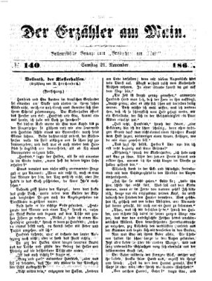 Der Erzähler am Main (Beobachter am Main und Aschaffenburger Anzeiger) Samstag 21. November 1868