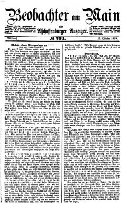 Beobachter am Main und Aschaffenburger Anzeiger Mittwoch 13. Oktober 1869