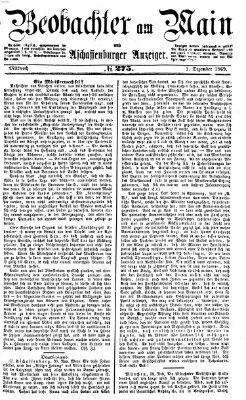 Beobachter am Main und Aschaffenburger Anzeiger Mittwoch 1. Dezember 1869