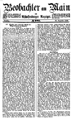 Beobachter am Main und Aschaffenburger Anzeiger Samstag 25. Dezember 1869