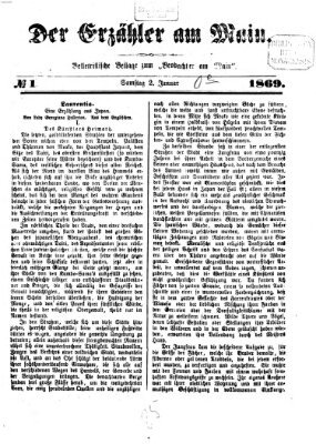 Der Erzähler am Main (Beobachter am Main und Aschaffenburger Anzeiger) Samstag 2. Januar 1869