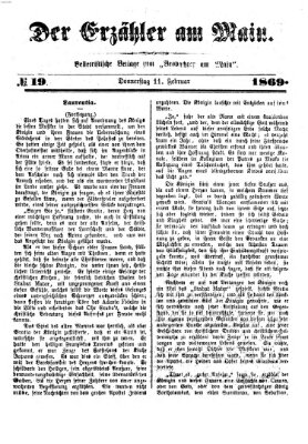 Der Erzähler am Main (Beobachter am Main und Aschaffenburger Anzeiger) Donnerstag 11. Februar 1869