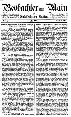 Beobachter am Main und Aschaffenburger Anzeiger Samstag 30. April 1870