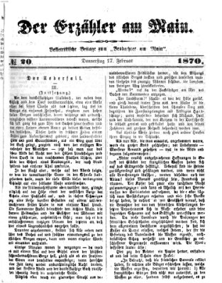 Der Erzähler am Main (Beobachter am Main und Aschaffenburger Anzeiger) Donnerstag 17. Februar 1870
