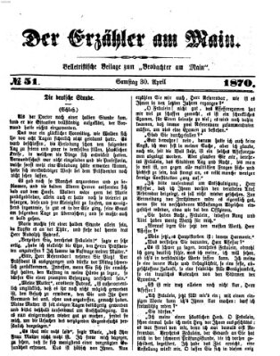 Der Erzähler am Main (Beobachter am Main und Aschaffenburger Anzeiger) Samstag 30. April 1870