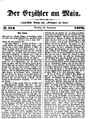 Der Erzähler am Main (Beobachter am Main und Aschaffenburger Anzeiger) Samstag 24. September 1870