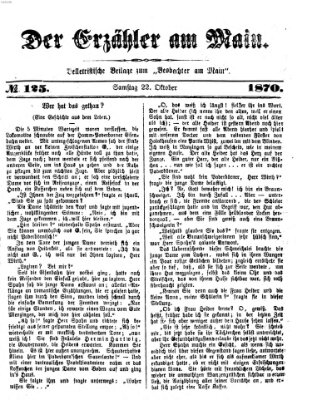 Der Erzähler am Main (Beobachter am Main und Aschaffenburger Anzeiger) Samstag 22. Oktober 1870