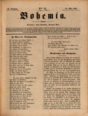 Bohemia Donnerstag 30. März 1848