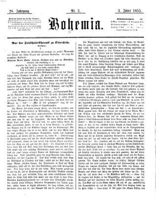 Bohemia Mittwoch 3. Januar 1855