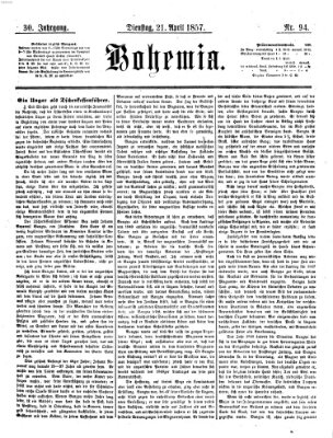 Bohemia Dienstag 21. April 1857