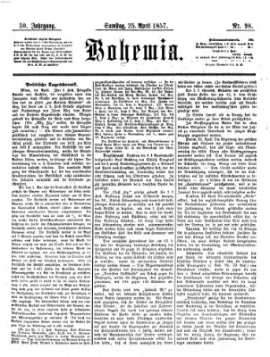 Bohemia Samstag 25. April 1857